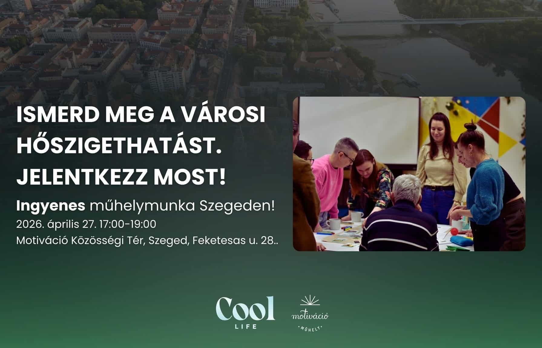 A hőszigethatás workshop plakátja